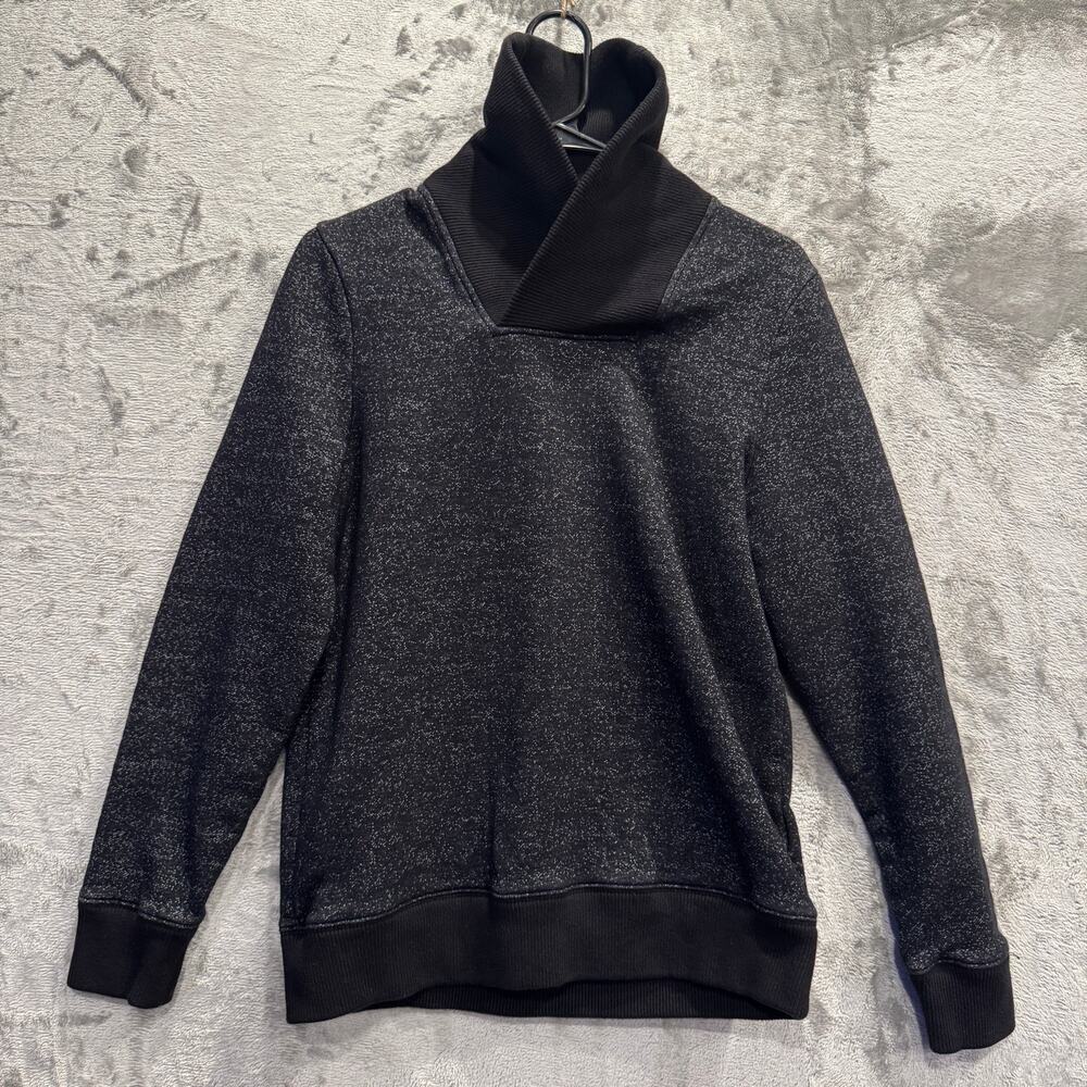 H&M Charcoal Gray Cowl Neck Hoodie Size Small Cozy Knit Casual Soft